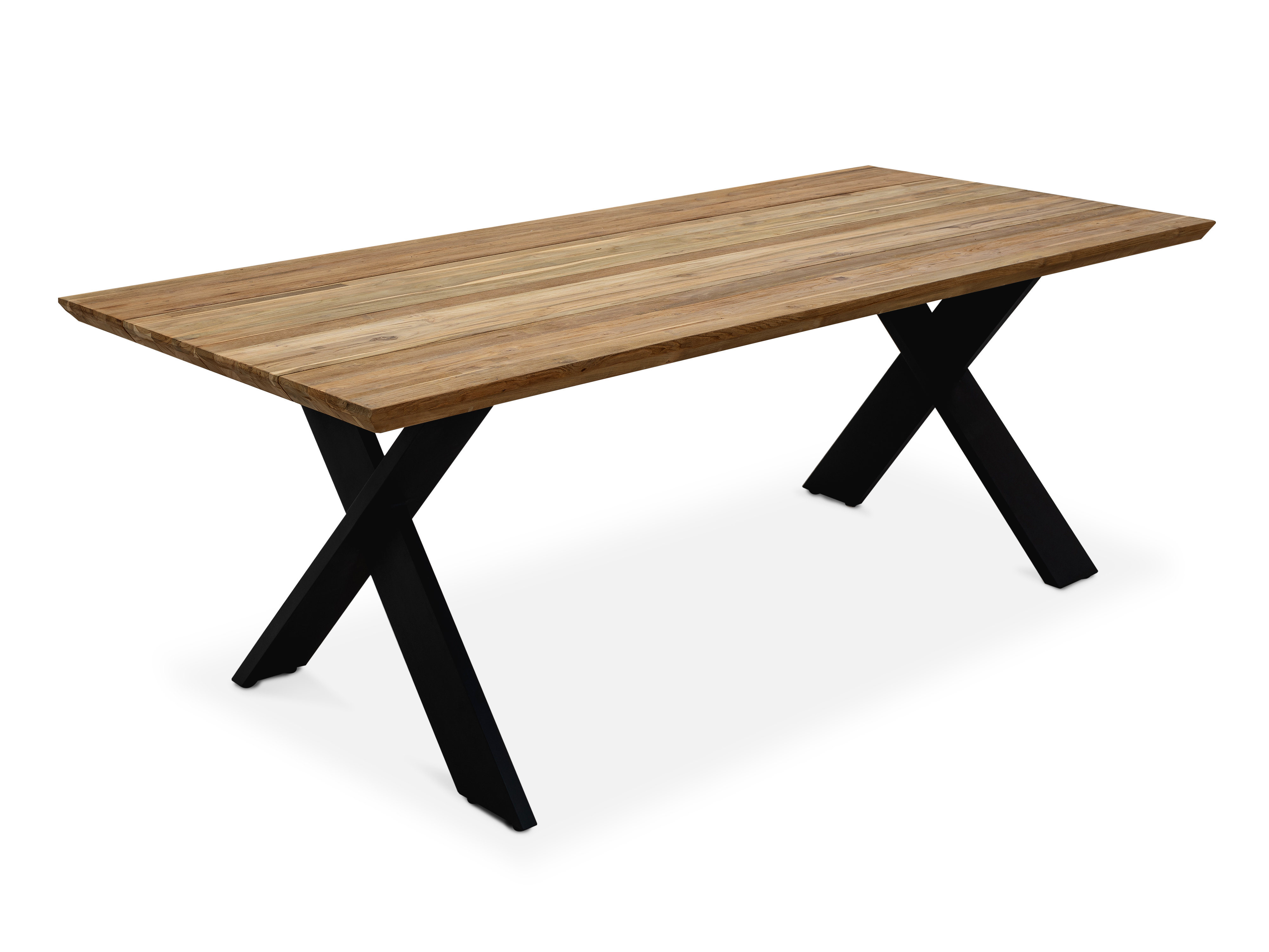 Three Posts™ Morones X-Leg Rectangular Outdoor Dining Table in Solid ...