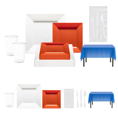Orange, Blue and White NFL / NBA / MLB Set - 20 Settings
