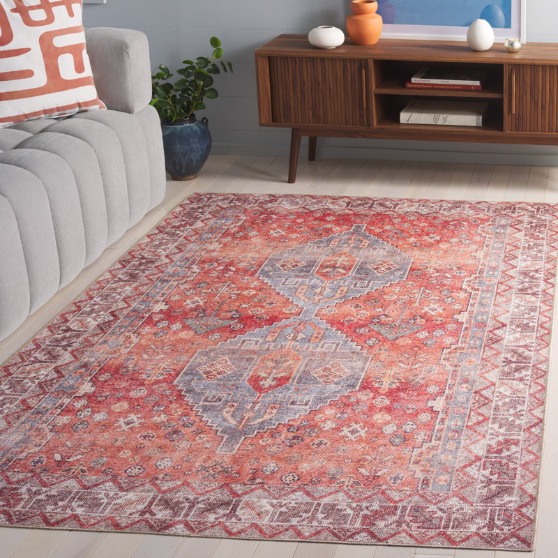 Tapis oriental rétro lavable à la machine Serapi Performance, Rectangle 5 pi 1 po x 7 pi 6 po
