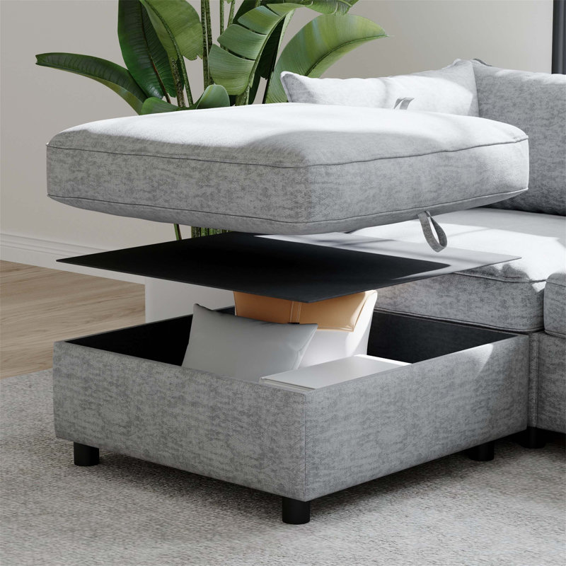 Canapé modulaire modulaire avec de grands compartiments de rangement, parfait pour la détente dans le salon et l'organisation de l'espace