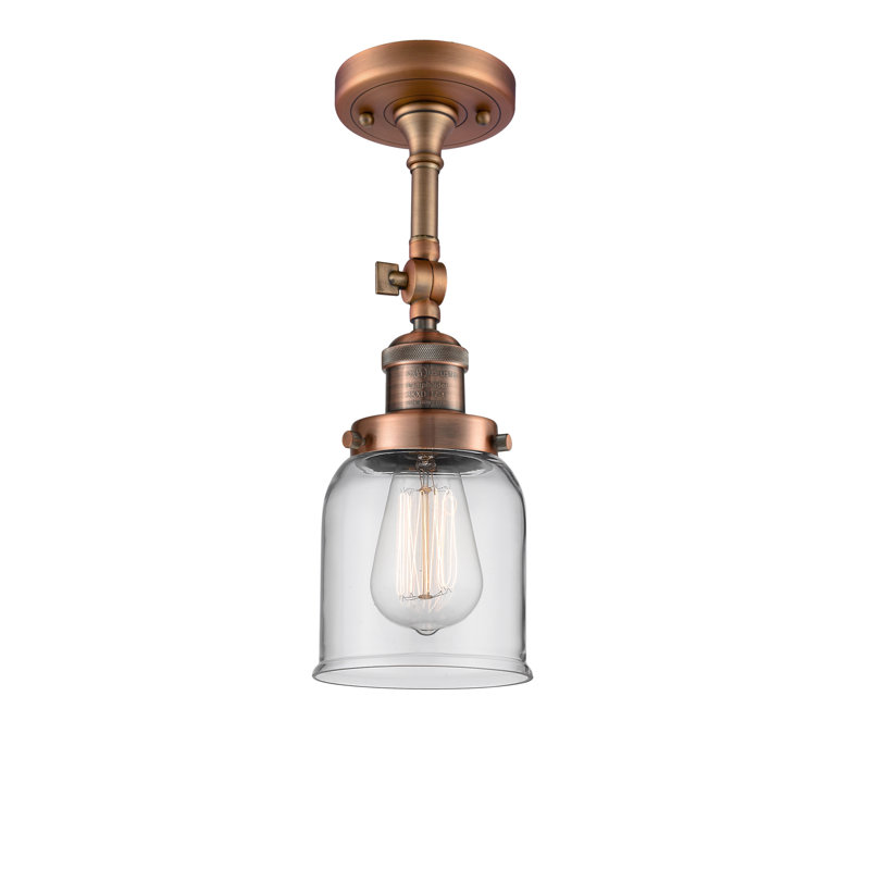 Armed Sconce, 10" H x 5" W, Clear, Antique Copper