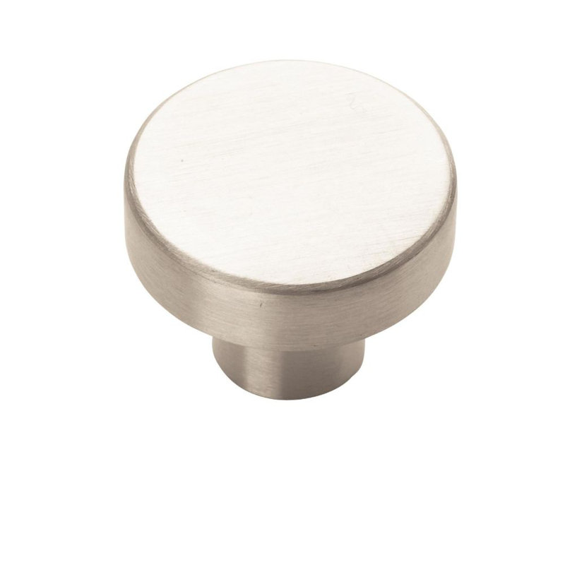 Stainless Steel Round Cabinet Knob with Mounting Hardware