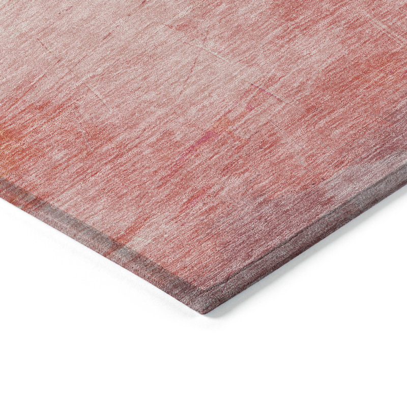 Machine Washable Indoor/Outdoor Claudian ACN1520 Pink Rug, Rectangle 9' x 12'