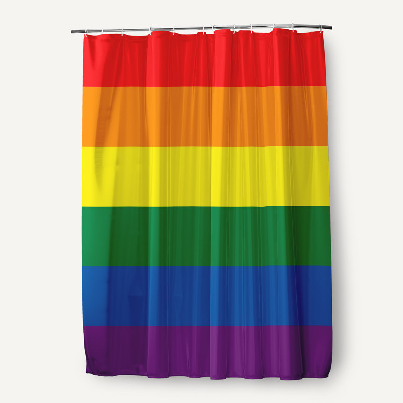 Rideau de douche Pride Flag, Rouge / jaune / vert / bleu