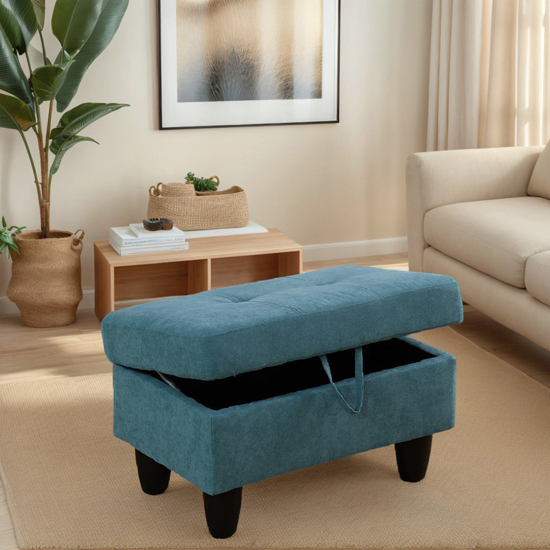 Repose-pieds Claritza, Polyester bleu sarcelle