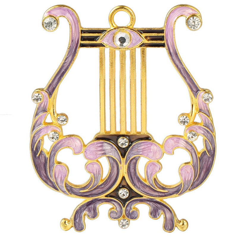 Ornement en forme de fêtes antique harpe