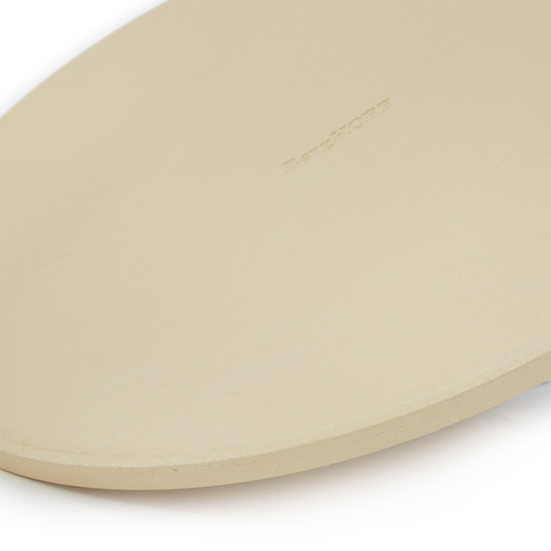Large Beige Cordierite Pizza Set with Stainless Steel Cutter and Grater