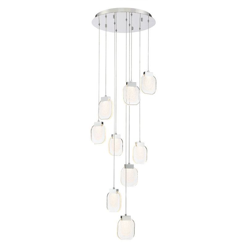 Paget,9lt LED Chandelier,Chrome