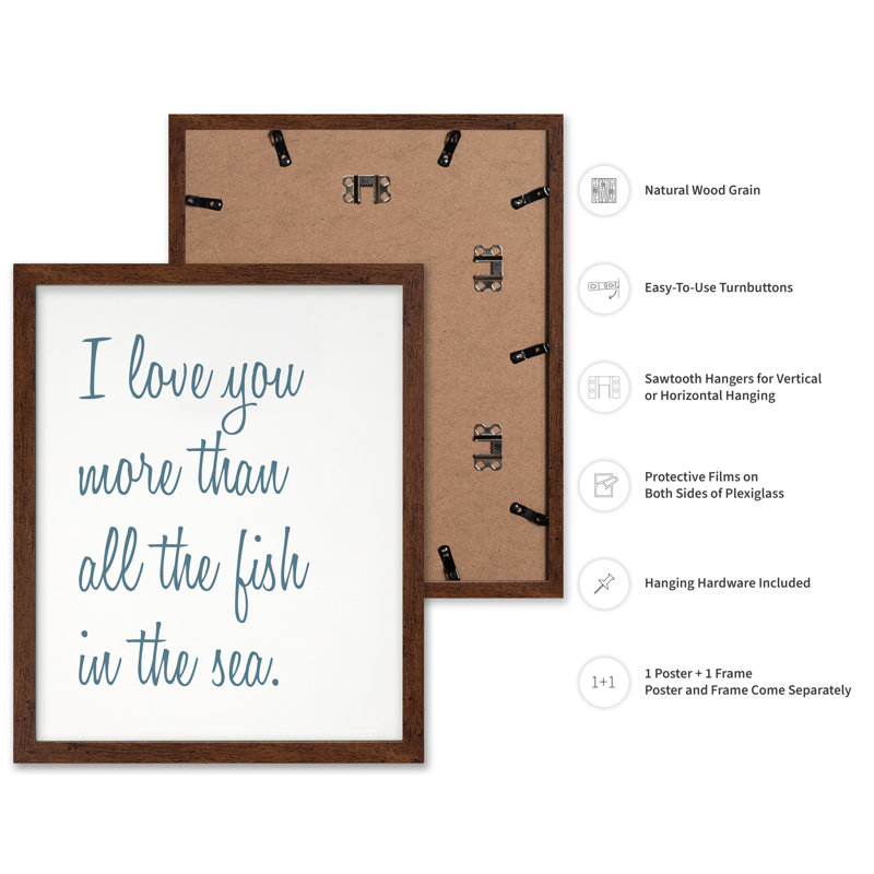 I Love You More No1, 12"H x 16"W, Poster, Brown Framed
