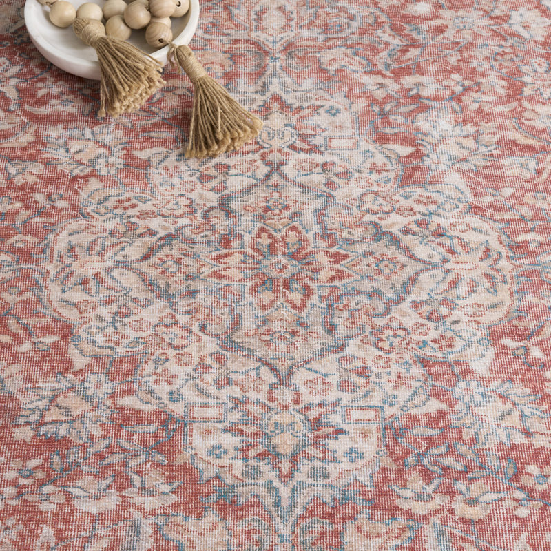 Vintage Heriz 600 Performance Machine Washable Oriental; Vintage Look Indoor Rug, Rectangle 10' x 14'