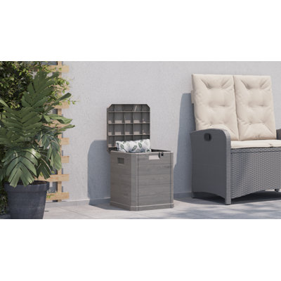 Coffre de terrasse en poly rotin verrouillable 23,8 gallons East Urban Home