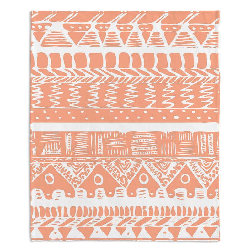Jeté corail boho , l 68 po x L 80 po, Corail
