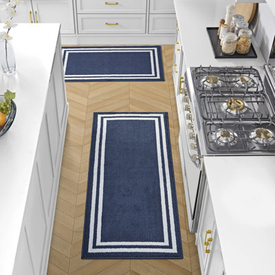 Laura Ashley Debbie Double Border Two-Tone Machine Washable All Loop Tufted Rugs