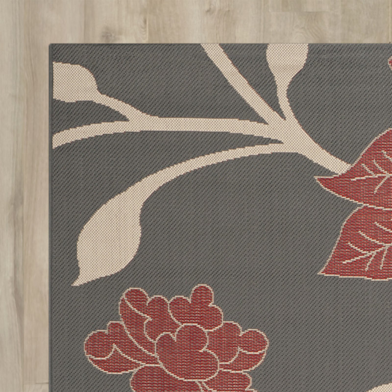 Tapis d'intérieur / extérieur à fleurs Adelmino Performance, Rectangle 8 pi x 11 pi