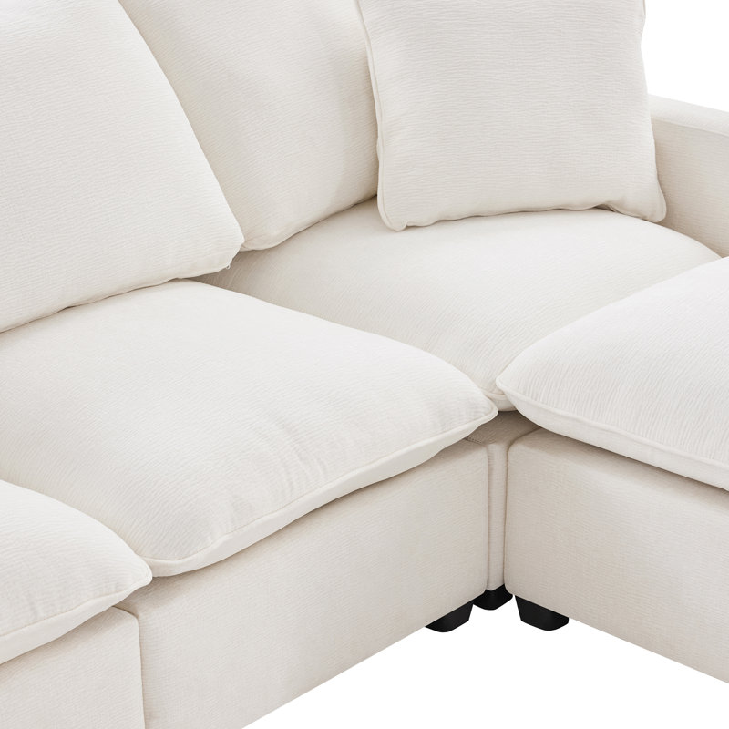 Canapé modulaire en mélange de confort, revêtement en chenille de qualité supérieure, style moderne pour le salon ou le bureau