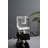2.4X2.4X5.9" Black And Clear Two Tiered Square Candle Holder