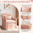Velvet Barrel Chair Accent Chair with Footrest-111178579