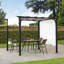 Pergola d'extérieur à cadre classique en acier brun avec abat-jour rétractable blanc pour la cour 10 pi x 10 pi SUNJoy Meadow