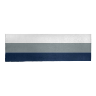 Tapis à rayures en poly-bleu