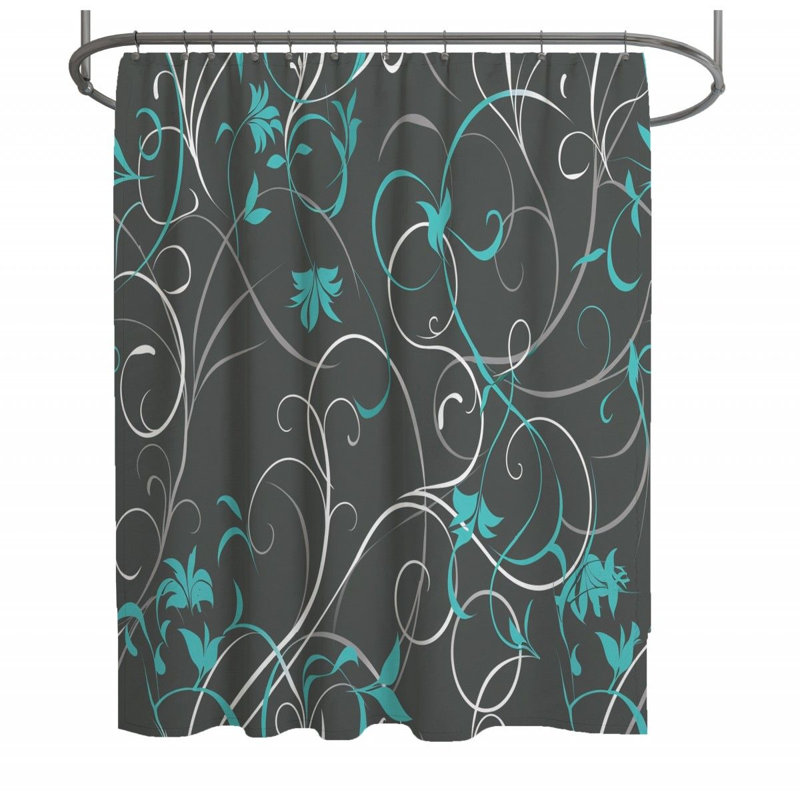 Rideau de douche floral - Art Bathroom Decor_12390, H 93 po x l 70 po