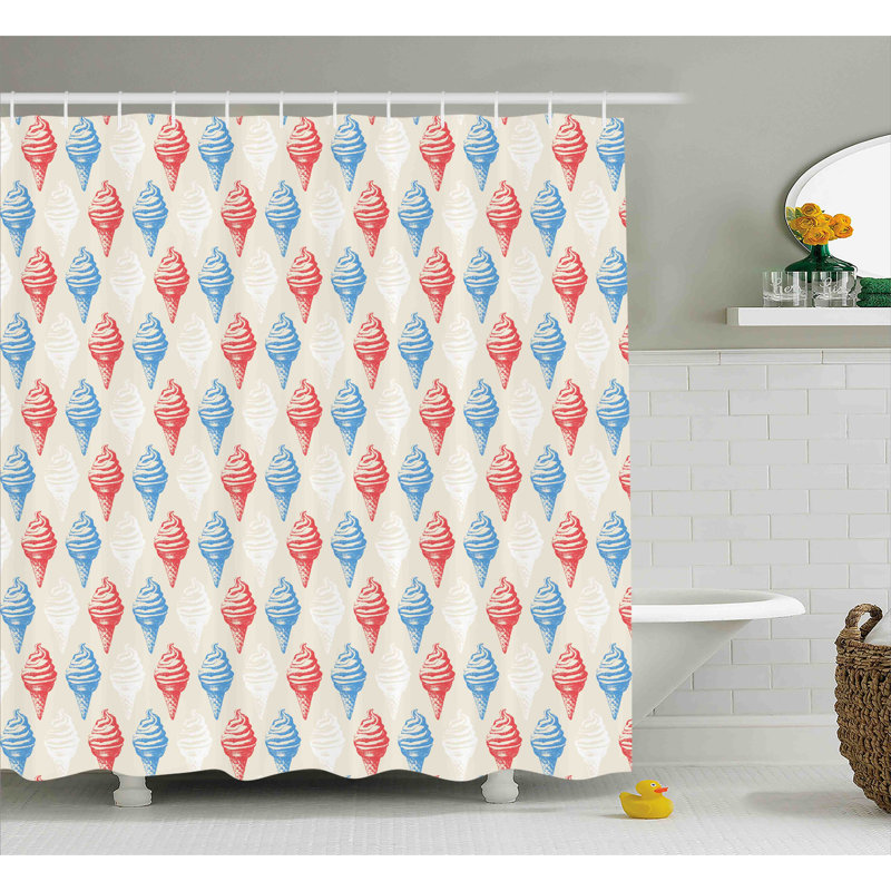 Rideau de douche à imprimé simple à thème décoration Jadon, l 69 po x L 75 po
