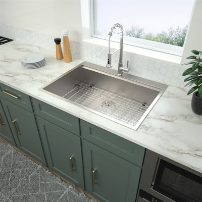 30 Drop In Kitchen Sink -  30 Inch Kitchen Sink Topmount Ledge Workstation 18 Gauge Stainless Steel Single Bowl Kitchen Sink -  Tryimagine, YYCPuu-W124353906