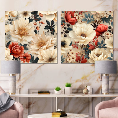 Orona - ensemble de 2 reproductions d'art sur toile florales
