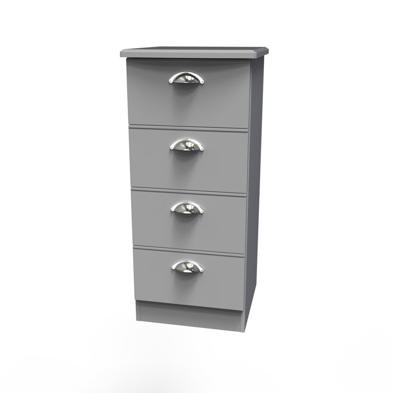Fully Assembled Murier 4 Drawer, Grey Matt