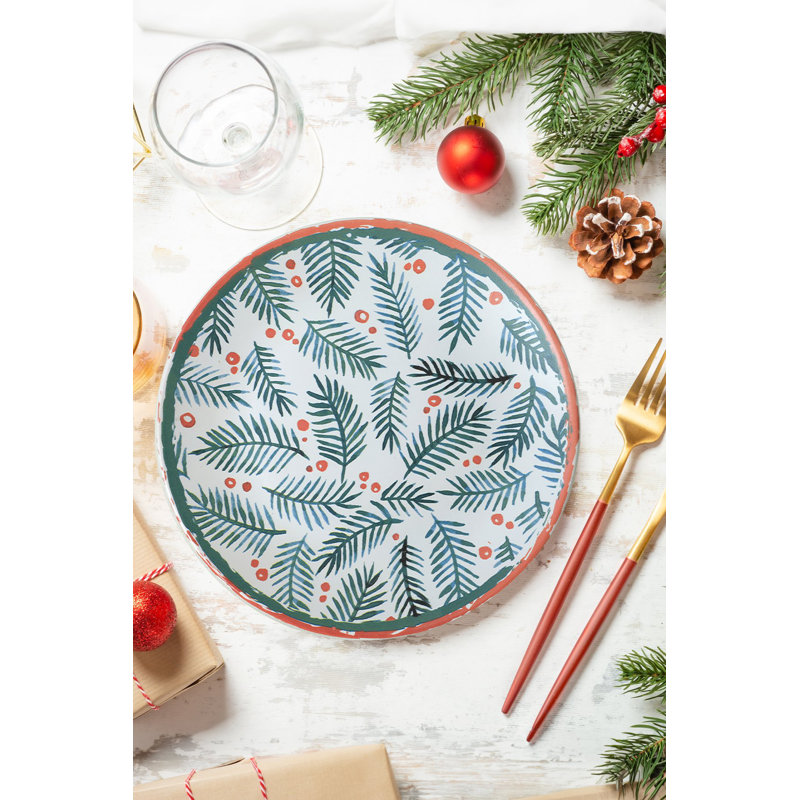 Premium Ceramic Service Plate, 10.2 Inches | 100% Antibacterial, Easy-Clean Material, Dishwasher Safe up to 122°F & Microwave Safe | Non-Water Absorbing Design, Ideal for Elegant Dining & Everyday Use