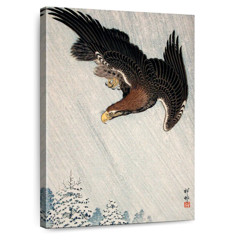 Brampt Eagle Flying In Snow, 24" H x 16" W