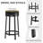 24" Swivel Bar Stools Set of 2, PU Leather Seat, Metal Frame, Backless, Kitchen Island, Black-284062707-284062706