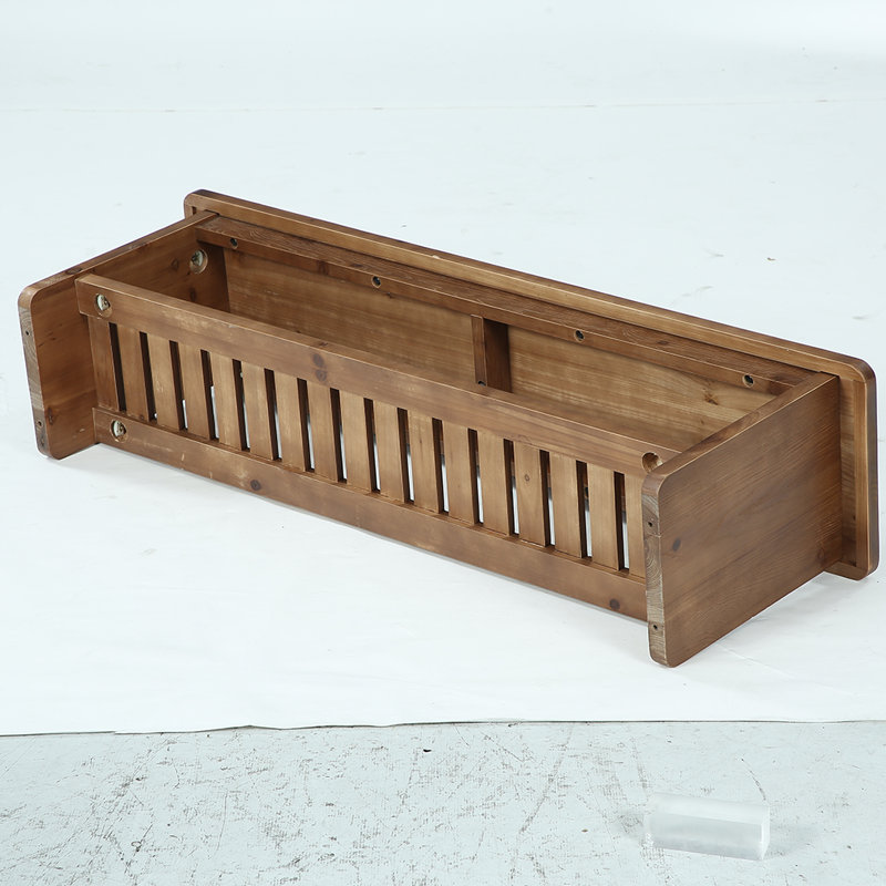 Upholstered Bench with Shelves
