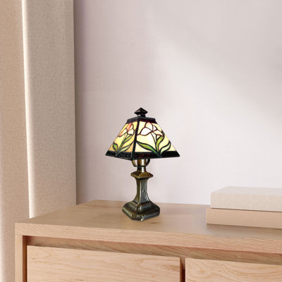 Fine Art Lighting Tiffany Style 11" Pink Lily Mini Table Lamp