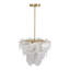 Hyler - Brushed Brass Finish - Wispy White Murano Style Glass Shade-1600704464-1600704466