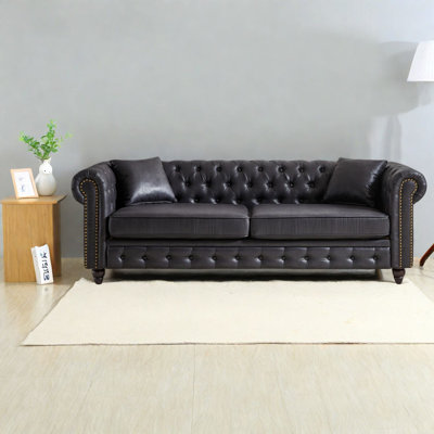 Canapé Chesterfield en tissu Premium Tech 3 places pour le salon