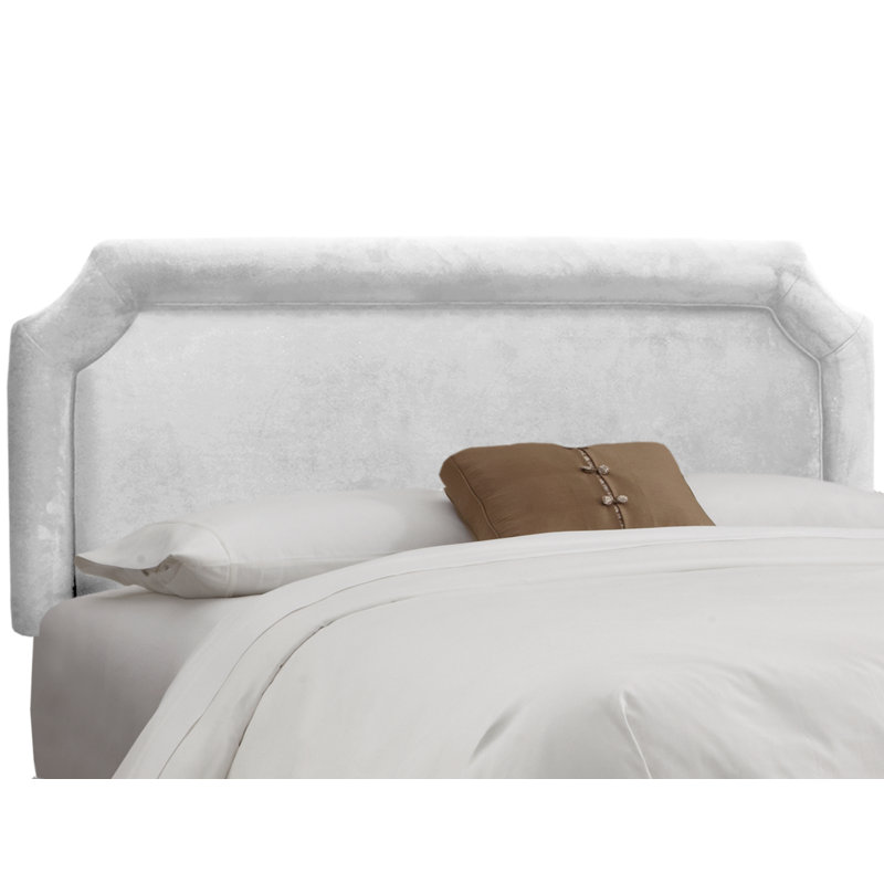 Pocola Upholstered Panel Headboard, Full, Classic White Velvet