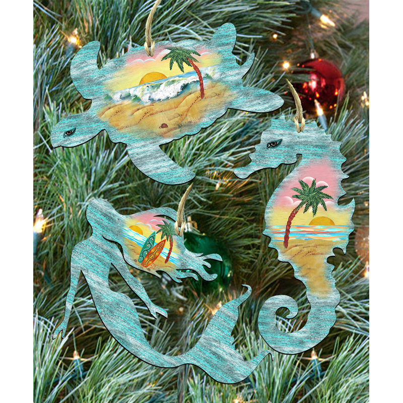 5'' Handmade Wood Holiday Shaped Ornament