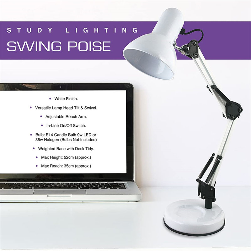 Arzelia Adjustable Desk Lamp, White