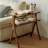 Nut-brown Solid Wood Rectangular Console Table-1604756376