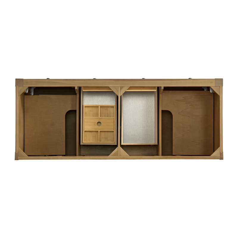 Breckenridge 59.88'' W Double Bathroom Vanity Base, Light Natural Oak