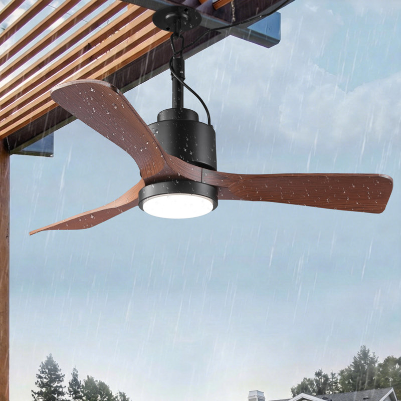 Ventilateur de plafond à hélice enfichable étanche IP54 de 42 po avec lumières à DEL à intensité variable 3CCT vaczone Vaczon