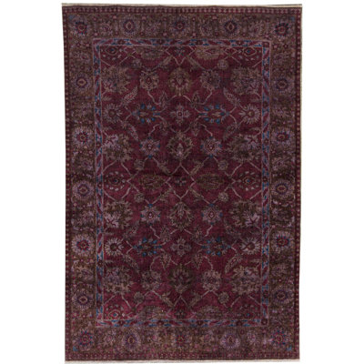 Wool Oriental Area Rug in Purple/Blue