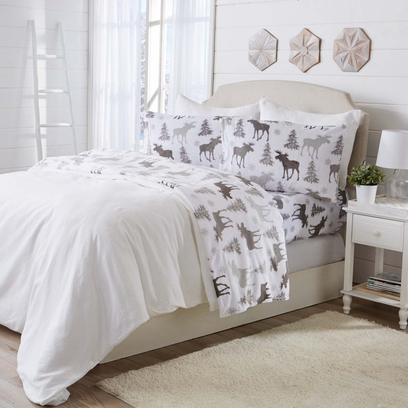 Ultra Soft Micro Plush Velvet Solid Sheet Sets, Queen, Moose