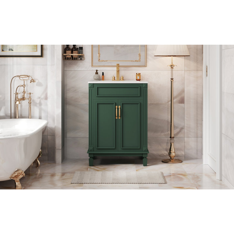 Meuble-lavabo 24 po avec lavabo supérieur, Vert