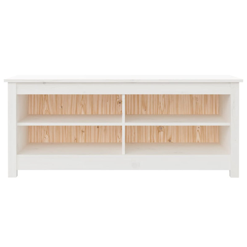 Solid Wood Storage Bench, White