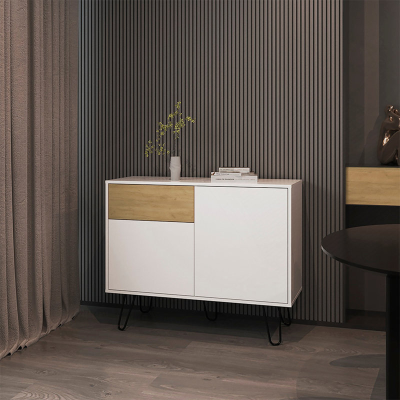 Buffet Platea, salon, blanc / macadamia