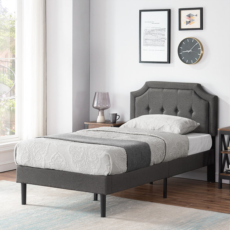 Tête de lit tapissier Kempst, Simple, Gris