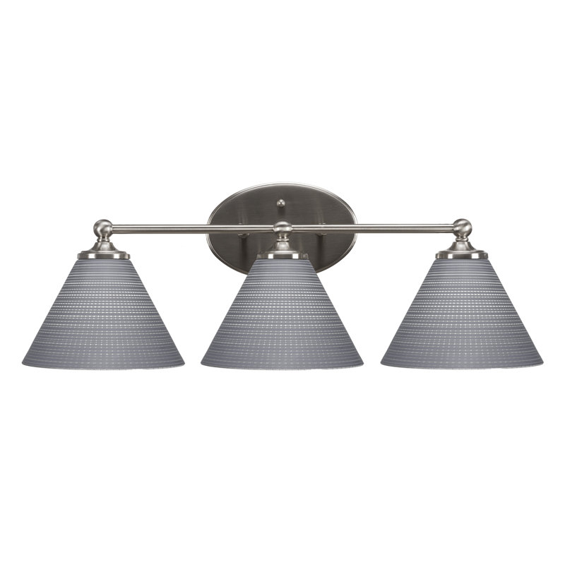 Barre d'éclairage de salle de bain Aitkens, Nickel brossé, 3