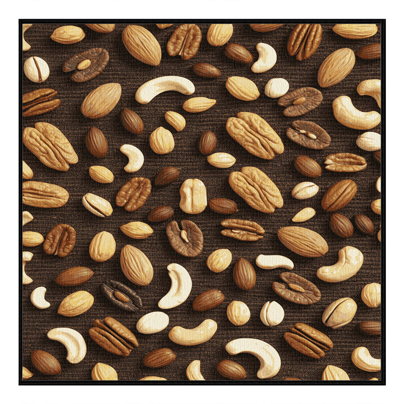  Washable Mixed nuts Desserts Area Rug, Carré 7 pi