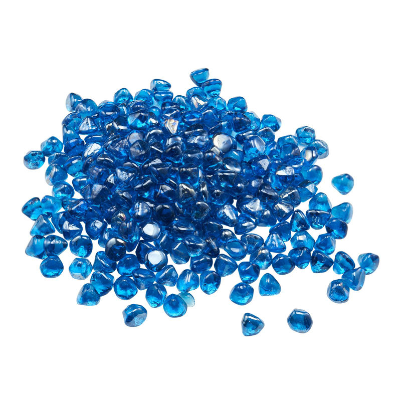 20 roches de foyer en verre de 1 po pour table de foyer, Bleu, H 5,94 po x l 11,22 po x P 9,06 po